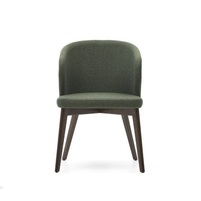 Стул La Forma Darice 56 x 56 x h81 см, из зелёной синели с ножками в тёмной отделке