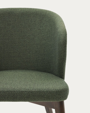 Стул La Forma Darice 56 x 56 x h81 см, из зелёной синели с ножками в тёмной отделке