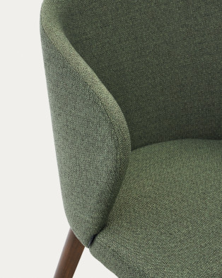 Стул La Forma Darice 56 x 56 x h81 см, из зелёной синели с ножками в тёмной отделке
