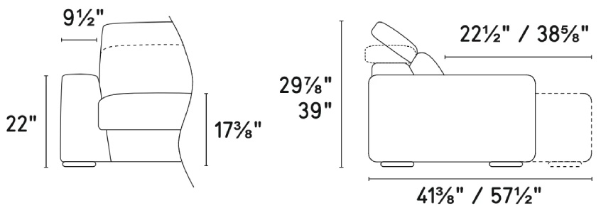 Размеры Диван Calligaris Cast CS3420 Размеры Диван Calligaris Cast CS3420