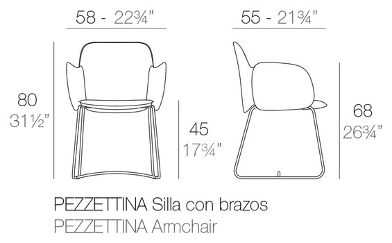 Размеры Стул Vondom Pezzettina