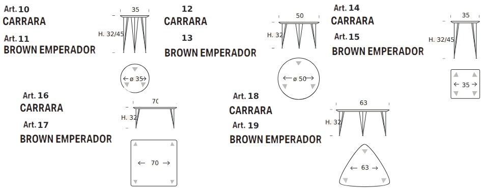 Размеры Журнальный стол Felis Flamingo Collection Размеры Журнальный стол Felis Flamingo Collection