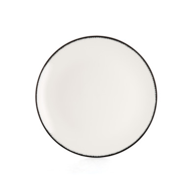 Комплект из 2-х тарелок для салата Serax DE, диаметр 17,5 см, кремовый, чёрный, вариант №1, фарфор