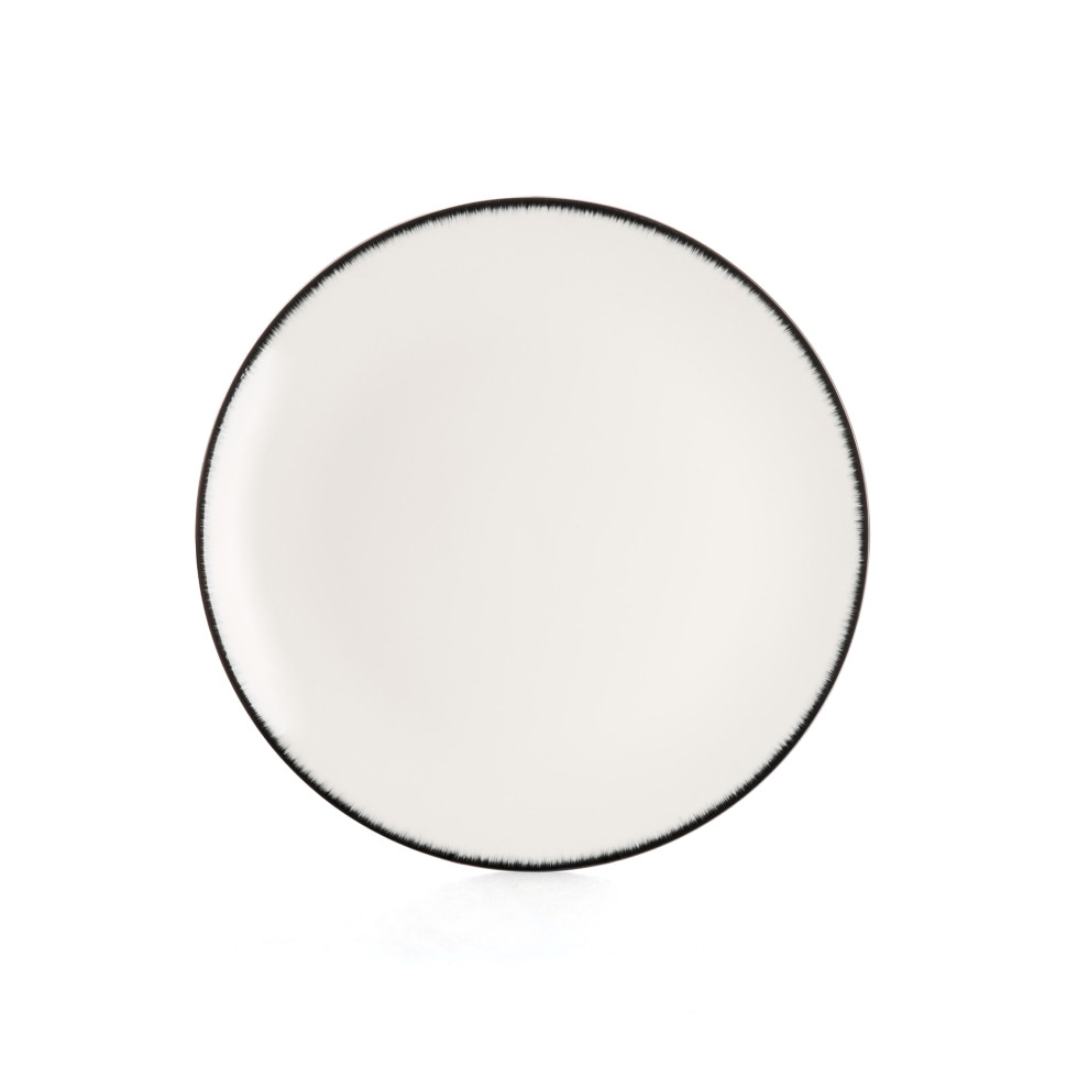 Комплект из 2-х тарелок для салата Serax DE, диаметр 17,5 см, кремовый, чёрный, вариант №1, фарфор