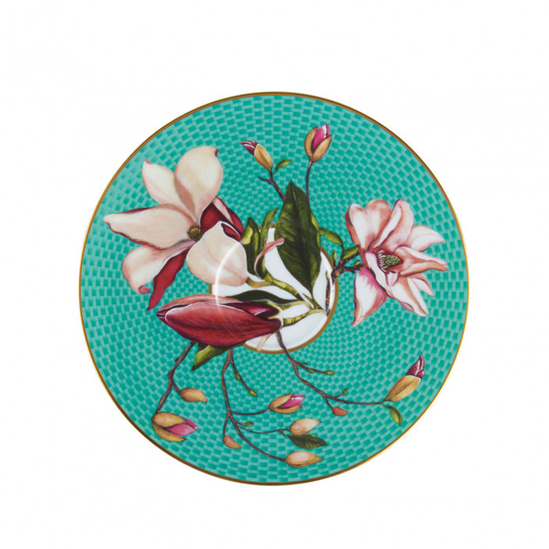 Чашка для чая с блюдцем Raynaud Tresor Fleuri, 220 мл, бирюзовый, фарфор