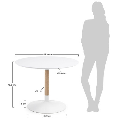 Стол La Forma Tic диаметр 110 см, белый