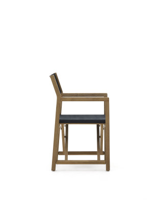 Кресло La Forma Vilara 56 x 52 x h85 см, складное, уличное, чёрное, из акации и текстиля