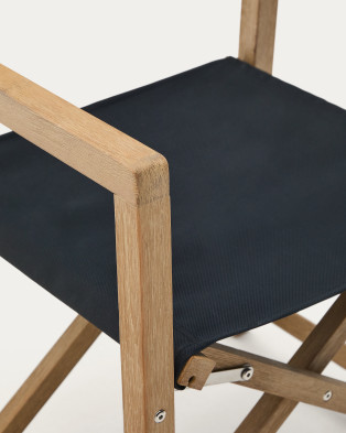 Кресло La Forma Vilara 56 x 52 x h85 см, складное, уличное, чёрное, из акации и текстиля