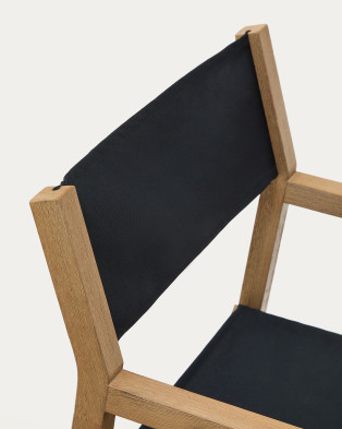 Кресло La Forma Vilara 56 x 52 x h85 см, складное, уличное, чёрное, из акации и текстиля