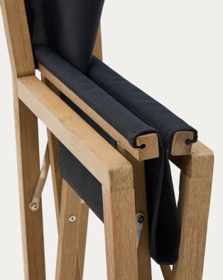 Кресло La Forma Vilara 56 x 52 x h85 см, складное, уличное, чёрное, из акации и текстиля