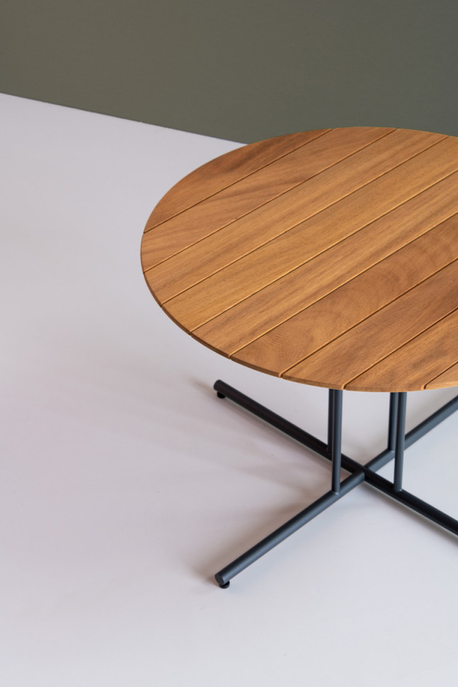 Журнальный стол Potocco Graphic 955/TBC-40-OUT-955/TBC-60-OUT- 955/TBC-80-OUT Iroko wood top