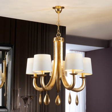 Люстра Schuller Gracia диаметр 70 x h70 см, золотая, 5 ламп