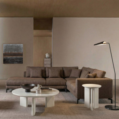 Приставной столик Mod Interiors Petra диаметр 50 x h52 см, светло-серый глянцевый лак