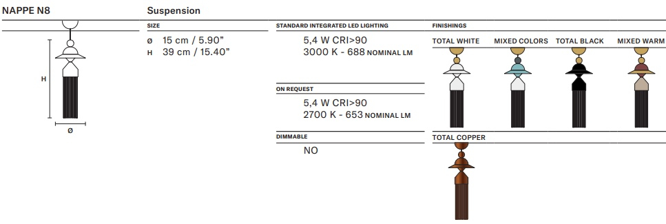 Размеры Светильник люстра Masiero Nappe N8 Размеры Светильник люстра Masiero Nappe N8