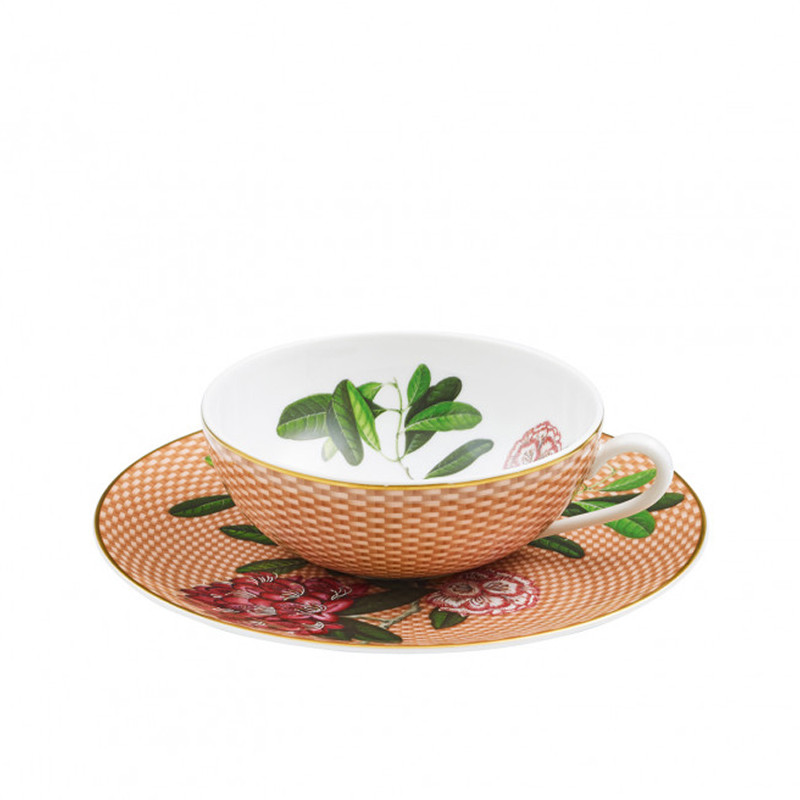 Чашка для чая с блюдцем Raynaud Tresor Fleuri, 220 мл, бежевый, фарфор