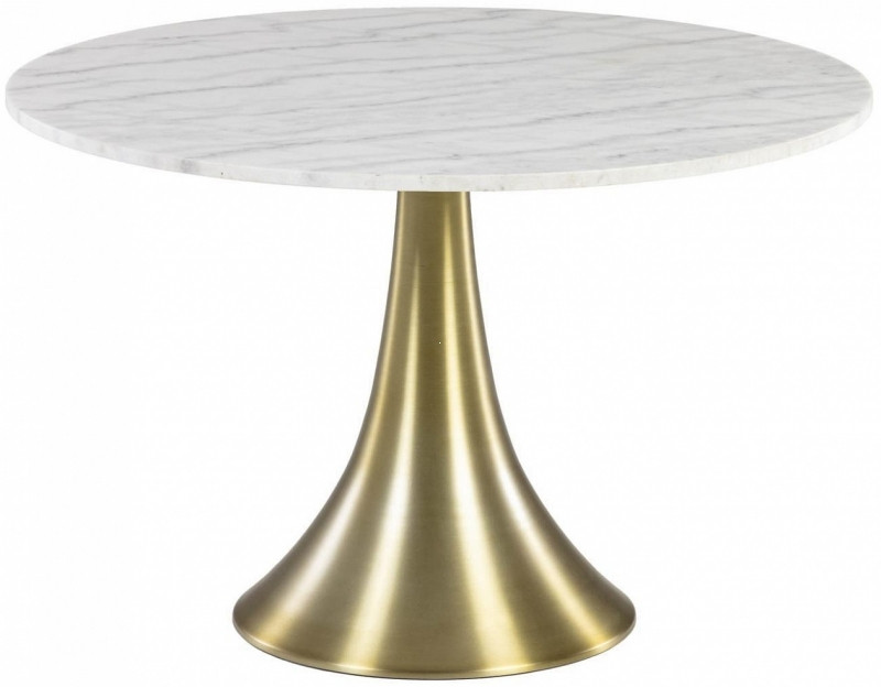 Обеденный стол La Forma Oria диаметр 120 x h76 см, белый, золотой