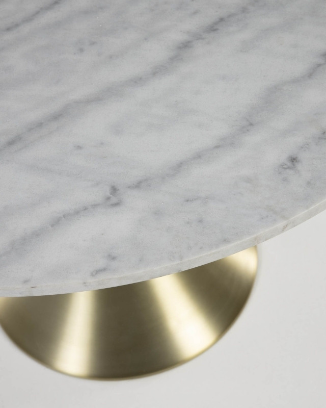 Обеденный стол La Forma Oria диаметр 120 x h76 см, белый, золотой