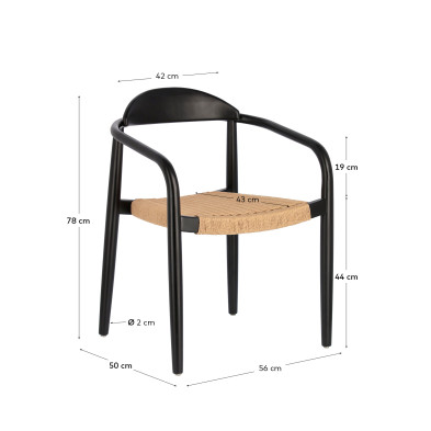 Стул La Forma Glynis 56 x 50 x h78 см, чёрный эвкалипт