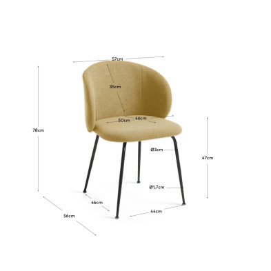 Стул La Forma Minna 57 x 56 x h78 см, горчичный