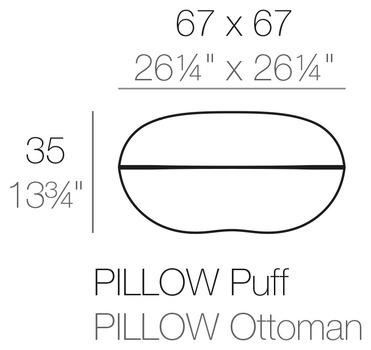 Размеры Пуф Vondom Pillow