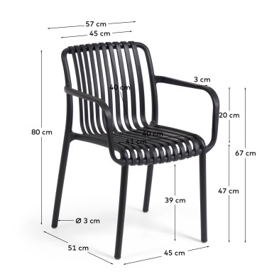 Садовый стул La Forma Isabellini 57 x 51 x h80 см, чёрный