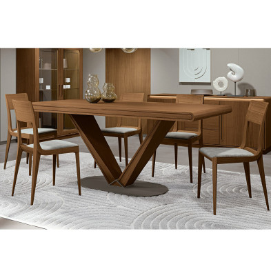 Обеденный стол Giorgio Casa Desiderio 200 x 90 x h75 см, орех и травертин