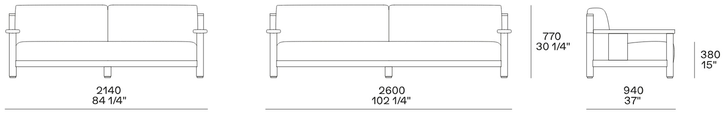 Размеры Диван Poliform Ketch
