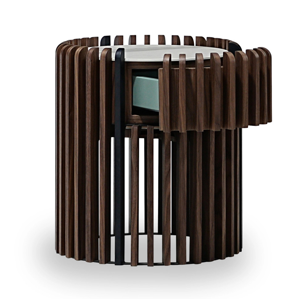 Приставной стол Mod Interiors Tishina By Sergey Tregubov диам45 x h50 см, шпон ореха - фото товара