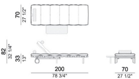 Размеры Шезлонг Arketipo Argentario