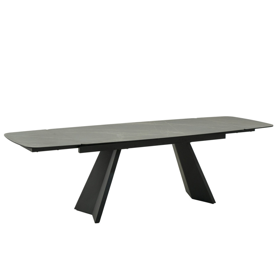 Обеденный стол Mod Interiors Toledo 180/260 x 90 x h76 см, стеклокерамика, чёрный металл - фото товара