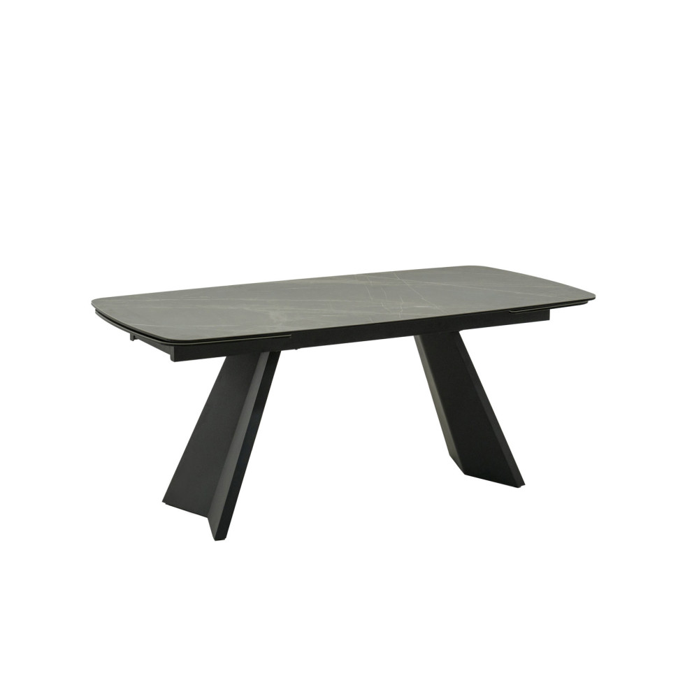 Обеденный стол Mod Interiors Toledo 180/260 x 90 x h76 см, стеклокерамика, чёрный металл - материал