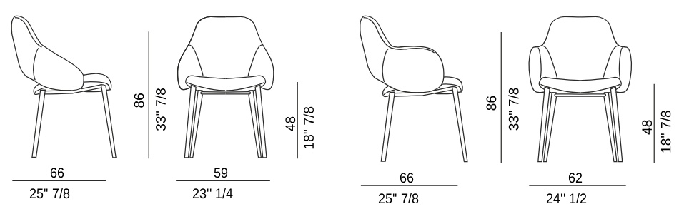 Размеры Стул Eforma Silhouette