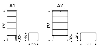 Размеры Витрина Cattelan italia Chantal Размеры Витрина Cattelan italia Chantal