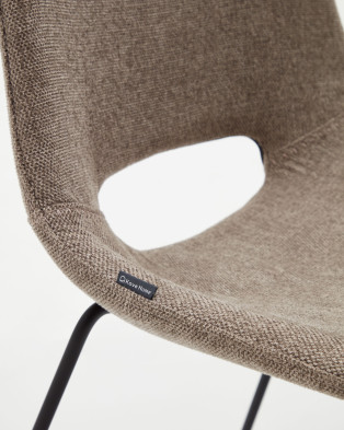 Стул La Forma Zahara 49 x 55 x h78 см, коричневый с чёрными стальными ножками
