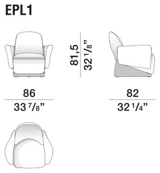Размеры Кресло Molteni Eugene