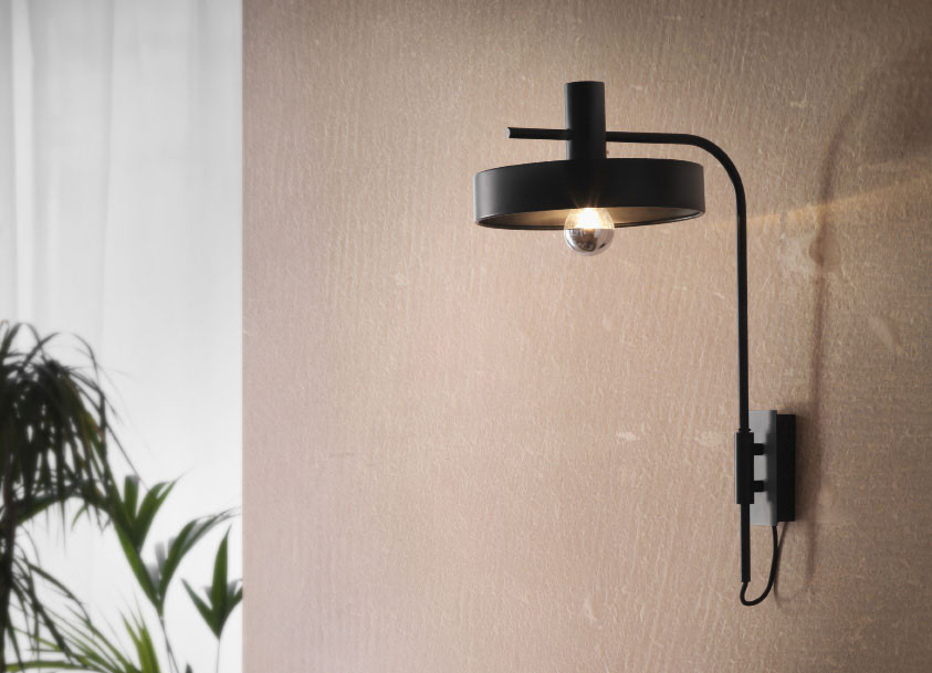 Бра Aromas del Campo Aloa диаметр 25 x h50 см, чёрный матовый - материал