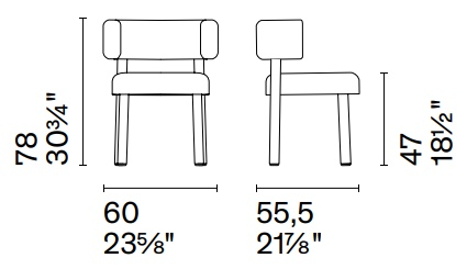 Размеры Стул Calligaris Glen CS2241