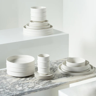 Салатник большой высокий Serax Alabaster Dune, диаметр 41 x h11,5 см, белый, фарфор