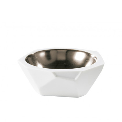 Менажница 3 секции Raynaud Pepites Precieuses Rock, диаметр 10 x h14 см, белая, платиновая, фарфор