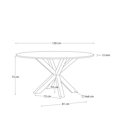 Круглый стол La Forma Arya 119 x 119 x h76 см, стекло
