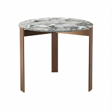 Приставной столик Fratelli Barri Terni диаметр 60 x h50 см, мрамор Oreo Grey