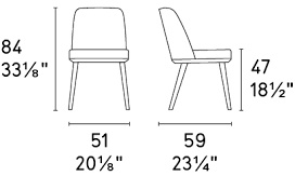 Размеры Стул Calligaris Foyer CS1896