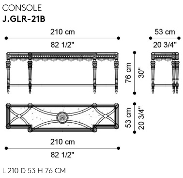 Размеры Консоль Jumbo Collection Guirlande 1