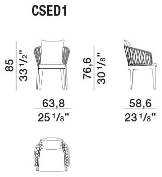 Размеры Стул Molteni Chelsea Outdoor