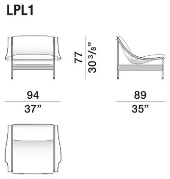 Размеры Кресло Molteni Lia