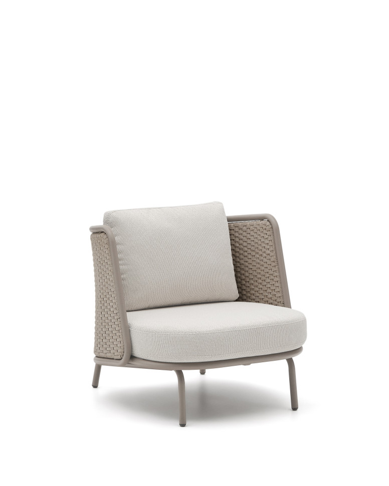 Кресло La Forma Sedalis 81 x 90 x h79 см, алюминий, серо-коричневая верёвка