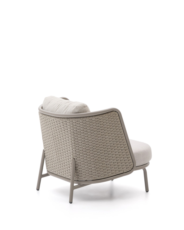 Кресло La Forma Sedalis 81 x 90 x h79 см, алюминий, серо-коричневая верёвка