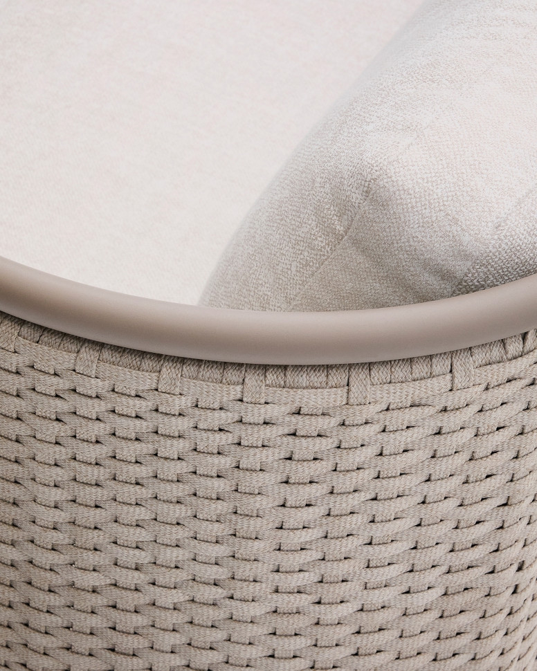 Кресло La Forma Sedalis 81 x 90 x h79 см, алюминий, серо-коричневая верёвка