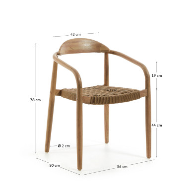 Стул La Forma Glynis 56 x 50 x h78 см, бежевый, эвкалипт