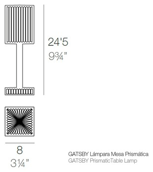 Размеры Настольная лампа Vondom Gatsby Prisma